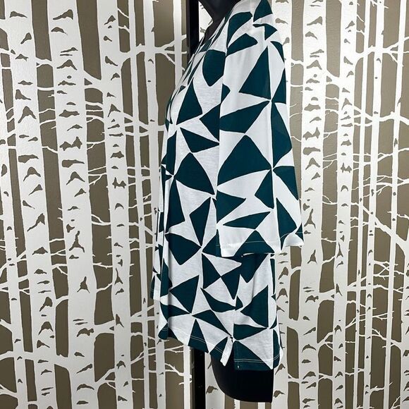 Ann Taylor LOFT Geometric Print Chiffon Sleeve T-Shirt M NEW - Picture 2 of 11